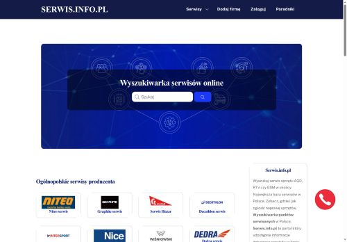 Ogólnopolska wyszukiwarka punktów napraw i usług Ogólnopolska wyszukiwarka punktów napraw i usług
