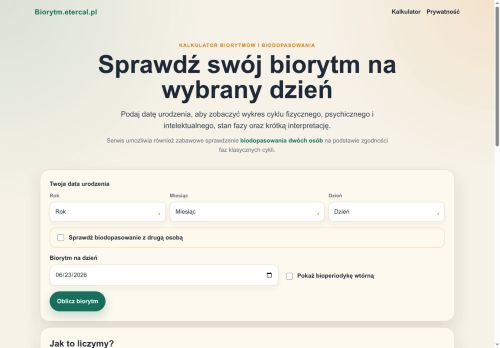Biorytm. Obliczanie biorytmu i biodopasowania
