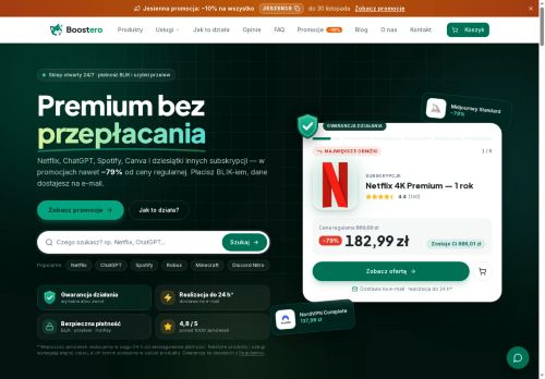 Boostero subskrypcje AI i usługi dla twórców
