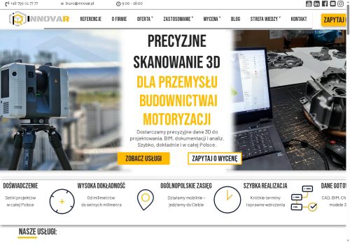 INNOVAR 3D skanowanie laserowe 3D, druk 3D, CAD
