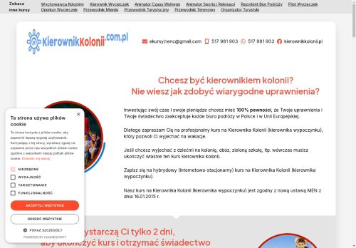 Online kurs na kierownika kolonii.