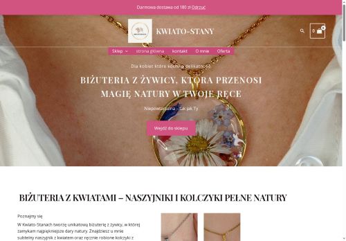 Kwiato Stany biżuteria z żywicy inspirowana naturą