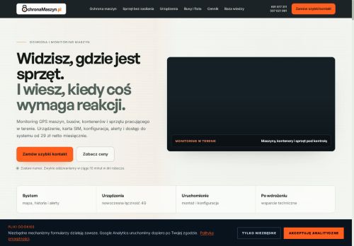 Monitoring GPS,alerty i kontrola sprzętu