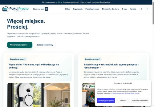 PakujProsto, praktyczna organizacja i przechowywa