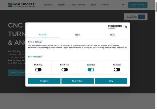 Usługi na CNC Firma Radmot