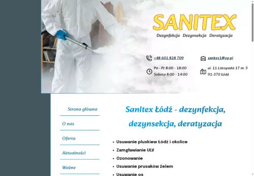 Saniutex. Dezynsekcja, dezynfekcja, deratyzacja